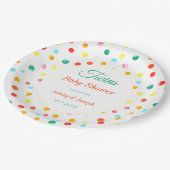 Twins Baby Duwer farbenfrohe Dots Muster Pappteller (Schrägansicht)