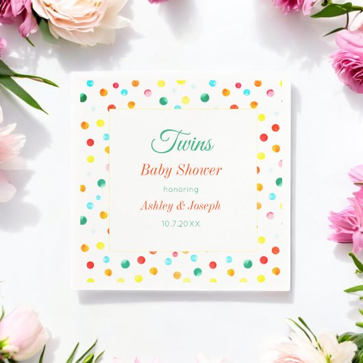 Twins Baby Duwer farbenfrohe Dots Muster Serviette