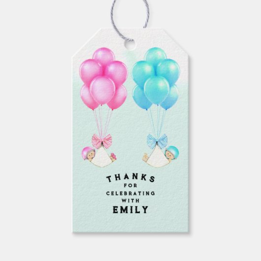 Twins Baby Duwer Lieblings-Geschenketiketten Geschenkanhänger (Vorderseite)