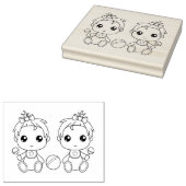 Twins Baby Girls Coloring Page Gummistempel (Stempel)