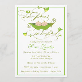 Twins Baby Showeinladung - Zwei Erbsen in einem Po Einladung