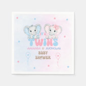 Twins Baby Shower Boy Girl Serviette (Vorderseite)