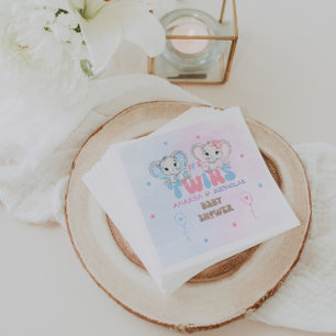 Twins Baby Shower Boy Girl Serviette