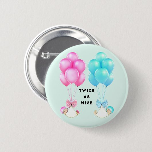 Twins Baby Shower Button (Vorne & Hinten)