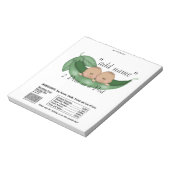 Twins Baby Shower Candy Bar Wrappers Gastgeschenk Notizblock (Rotiert)