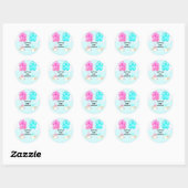 Twins Baby Shower Classic Round Sticker (Blatt)
