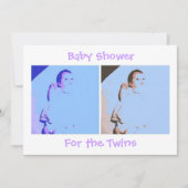 Twins Baby Shower Einladung (Vorderseite)