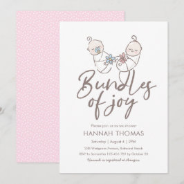 Twins Baby Shower Einladung Junge und Mädchen