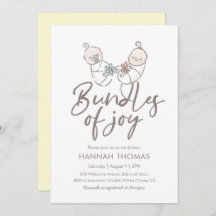 Twins Baby Shower Einladung Junge und Mädchen