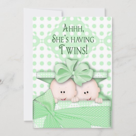 Twins Baby Shower Einladungen (Vorderseite)