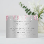 Twins Baby Shower Feet Glitzer Tropfen Girls Einladung (Stehend Vorderseite)