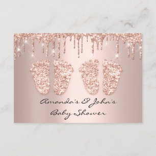 Twins Baby Shower Feet Rose Tropfen Girl Boy Einladung