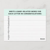 Twins Baby Shower Game Postkarte (Rückseite)