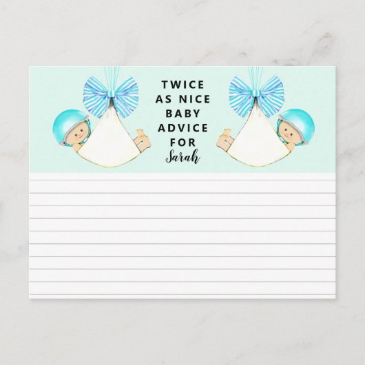 Twins Baby Shower Game Postkarte (Vorderseite)