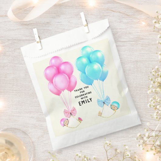 Twins Baby Shower Geschenktütchen (Ausgeschnitten)