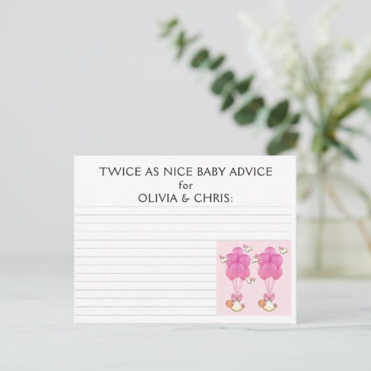 Twins Baby Shower Ideas Hinweiskarte (Stehend Vorderseite)