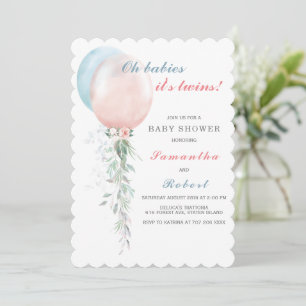 Twins Baby Shower Invitation Boy and Girl Einladung
