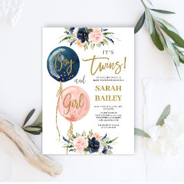 Twins Baby Shower Invitation Boy and Girl Einladung