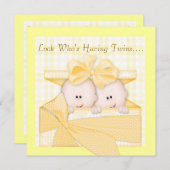 TWINS BABY SHOWER INVITATION NEUTRAL EINLADUNG (Vorne/Hinten)