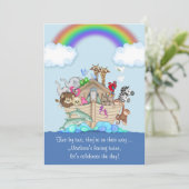 Twins Baby Shower Invitation - Noah's Ar Einladung (Stehend Vorderseite)