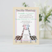 Twins Baby Shower (Jen) Einladung (Stehend Vorderseite)