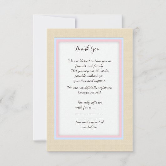 Twins Baby Shower (Jen) Einladung (Rückseite)