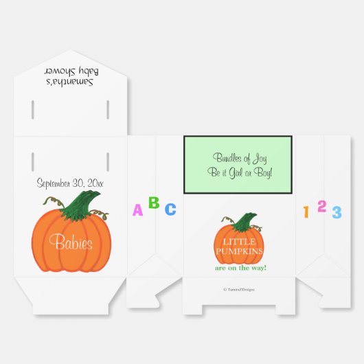 Twins Baby Shower Kleine Pumpkins Geschenkschachtel (Ungefaltet)