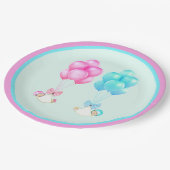 Twins Baby Shower Pappteller (Schrägansicht)