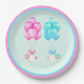 Twins Baby Shower Pappteller (Vorderseite)