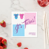 Twins Baby Shower Party Girl Boy. Serviette (Beispiel)