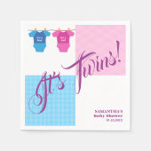 Twins Baby Shower Party Girl Boy. Serviette (Vorderseite)