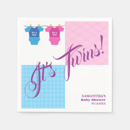 Twins Baby Shower Party Girl Boy. Serviette