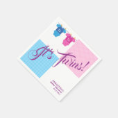 Twins Baby Shower Party Girl Boy. Serviette (Ecke)