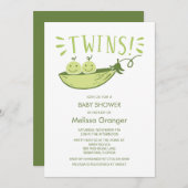 Twins Baby Shower Party Invitation Einladung (Vorne/Hinten)
