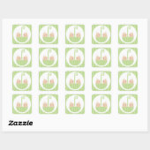 Twins Baby Shower Quadratischer Aufkleber (Blatt)