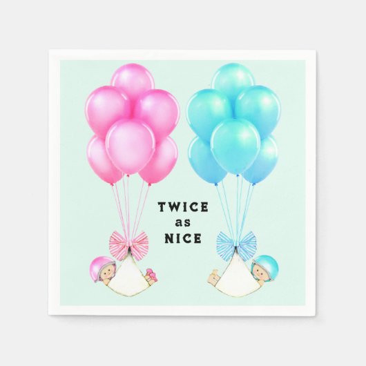 Twins Baby Shower Serviette (Vorderseite)