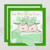 TWINS BABY SHOWING INVITATION GIRL ODER BOY EINLADUNG (Vorne/Hinten)