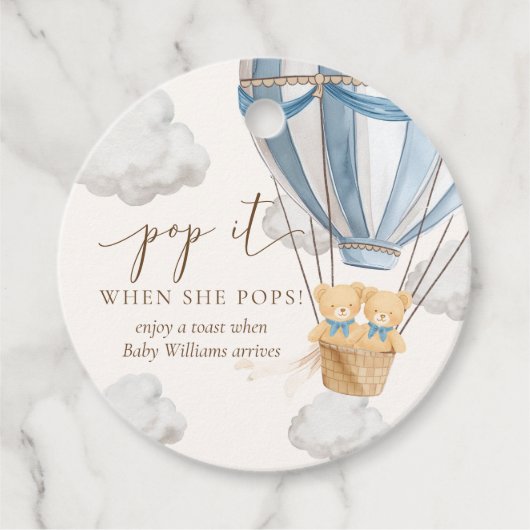 Twins Bearly Wait Teddy Bear Pop It When She Pops Geschenkanhänger (Vorderseite)