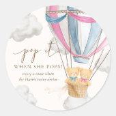 Twins Bearly Wait Teddy Bear Pop It When She Pops Runder Aufkleber (Vorderseite)