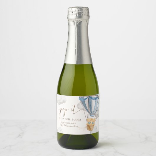 Twins Bearly Wait Teddy Bear Pop It When She Pops Schaumweinetikett (Vorderseite)