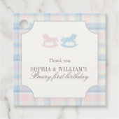 Twins Beary First Birthday Geschenkanhänger (Vorderseite)