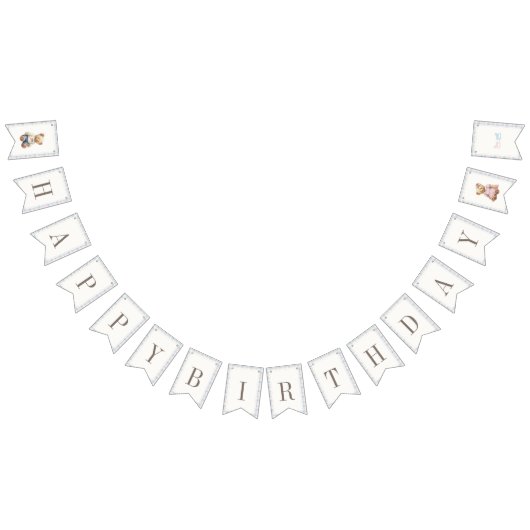 Twins Beary First Happy Birthday Wimpelkette (Alle)