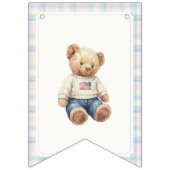 Twins Beary First Happy Birthday Wimpelkette (Erste Fahne)