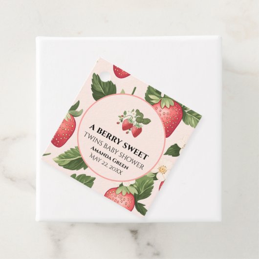 TWINS Berry Sweet Strawberry Baby Dusche Geschenkanhänger (Beispiel)