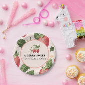 TWINS Berry Sweet Strawberry Baby Dusche Pappteller (Party)