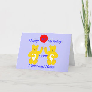 Twins Birthday Boys Card Karte