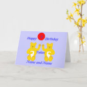 Twins Birthday Boys Card Karte (Gelbe Blume)