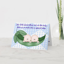 Twins Blue Boy Baby Shower Pea im Pod Einladung
