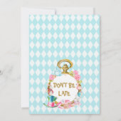 Twins Blue Watch Alice in einem einheimischen Gebu Einladung (Rückseite)