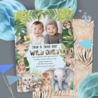 Twins blue wild one, safari 1. Geburtstag Foto